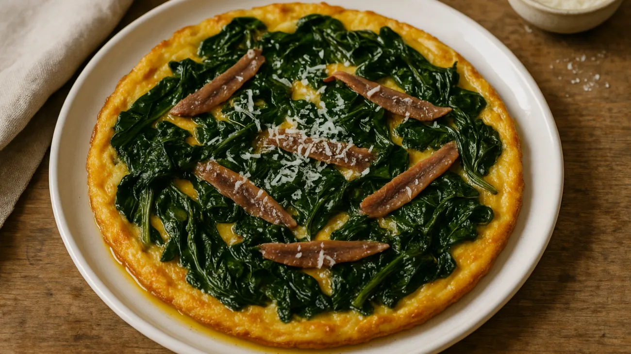 frittatina alici bietole pecorino romano"
