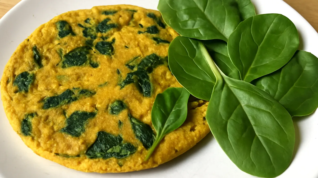 Farifrittata di ceci con spinaci e curcuma"