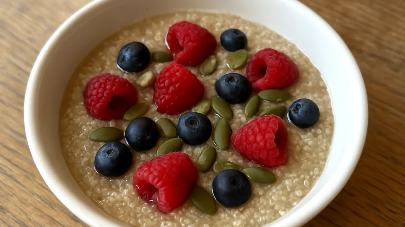 Porridge di Amaranto con frutti rossi e semi di zucca"