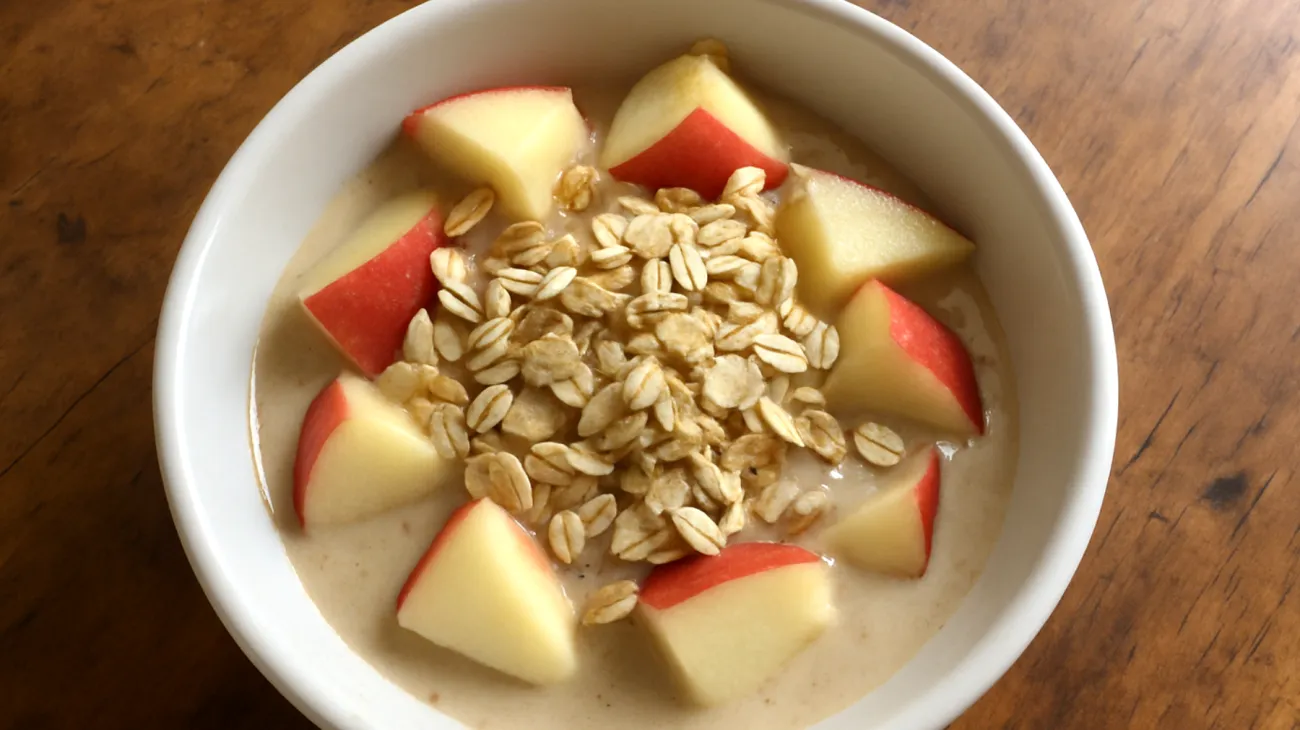 crema di tahina e mele con fiocchi d’avena"