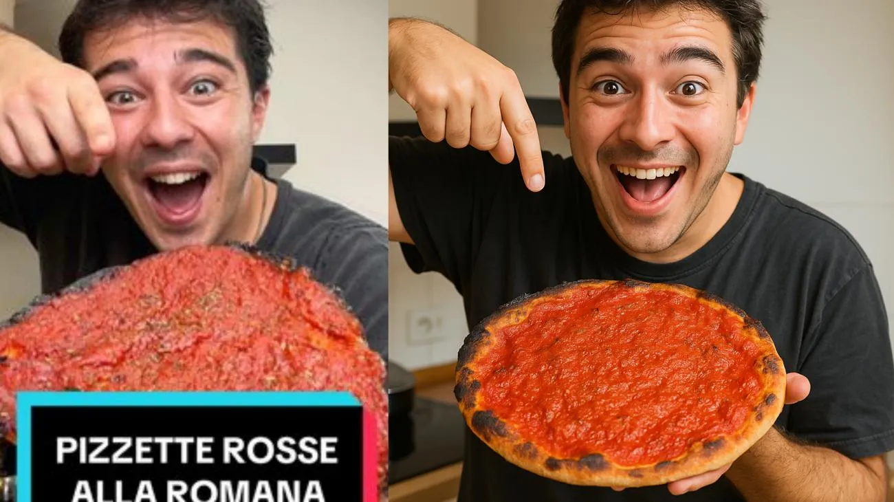 Pizzette rosse tonde alla romana - la merenda preferita di quando andavamo a scuola 🍕 📝 Ingredienti (per circa 20-25 pizzette) ▫️Farina manitoba, 1 kg; ▫️Acqua tiepida, 650 gr; ▫️Sale fino, 25 gr; ▫️Sugo di pomodoro gia cotto, 800 gr; ▫️Origano, q.b.; ▫️Olio extravergine di oliva, q.b.; ▫️Farina di semola o di polenta (per stendere), q.b.; 🧑🏻‍🍳 Procedimento ▫️In una ciotola sciogliere il sale nell'acqua. Aggiungere poi la farina di colpo e impastare il tutto fino ad ottenere un impasto omogeneo. ▫️Coprire con un canovaccio e far riposare a temperatura ambiente per 10 minuti. ▫️Una volta riposato, ricavare dei panetti da 50 gr l'uno circa. Farli riposare per qualche minuto e stenderli con un matterello dandogli una forma tonda, aiutandosi con della farina di semola o di polenta. Disporre quindi le pizzette su una teglia da forno, irrorata in precedenza con abbondante olio extravergine d'oliva. ▫️Condire le pizzette quindi con abbondante salsa di pomodoro ricomprendo tutta la superficie (anche i bordi). ▫️Infornare a 250ºC, forno ventilato, per circa 10 minuti nella parte bassa del forno. 10 minuti sono indicativi, devono diventare leggermente bruciacchiate sotto. ▫️Successivamente, cospargere di altrettanto pomodoro le pizzette, poi origano (facoltativo) e cuocere quindi per altri 10 minuti, nella parte centrale. ▫️Sfornare e servire calde. #pizza #pomodoro #sugo #scuola #merenda #italia #italiano #cibo #linguedipizza #rossa #lingua #ricette #videoricette #cucinare #cucina #ricette #fattoincasa #pizzeria #forno #roma #cucinaromana #tradizione"