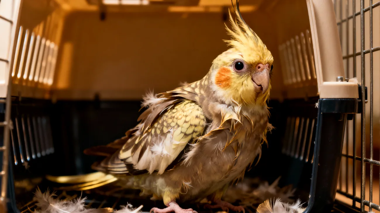 Nymphensittiche leiden unter erheblichem Stress und können Verhaltensstörungen wie Federpicken, übermäßiges Schreien oder Appetitlosigkeit während Reisen entwickeln, da sie sehr sensibel auf Umgebungsveränderungen, Transportstress und neue Umgebungen reagieren"