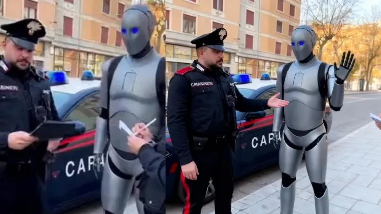 🚓 Carabinieri controllano un robot in strada #AnomaliaItalia #Carabinieri #RobotItalia #MisteroUrbano #TecnologiaFutura"