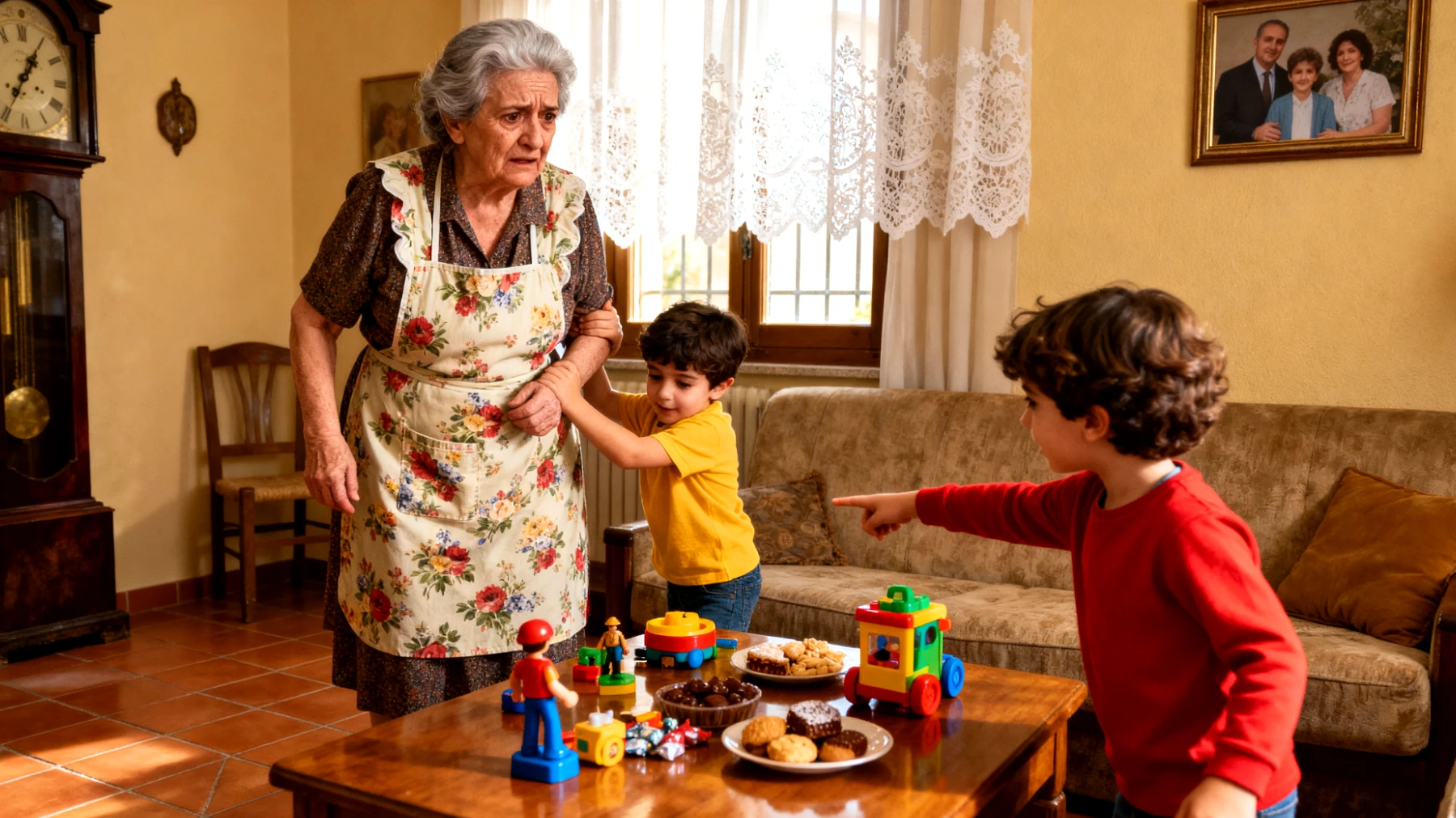 La nonna fatica a porre limiti chiari ai nipoti bambini per paura di perdere il loro affetto e di essere vista come 'cattiva', cedendo sistematicamente alle loro richieste anche quando non sono appropriate"
