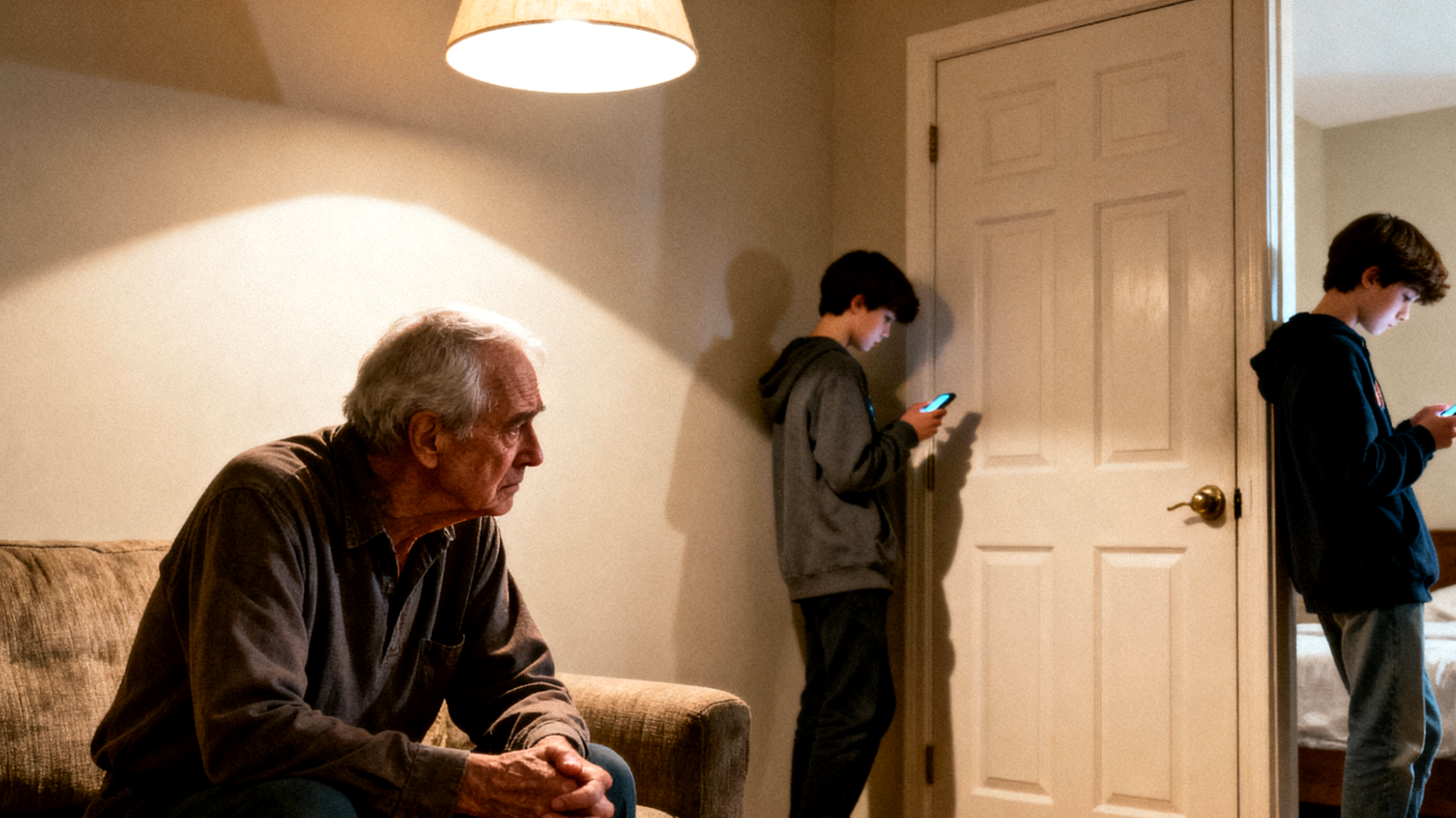 Un nonno che teme di perdere il legame affettivo con i nipoti adolescenti che si stanno allontanando emotivamente, mostrano meno interesse nelle visite e preferiscono passare tempo con gli amici o chiusi in camera con i dispositivi digitali"