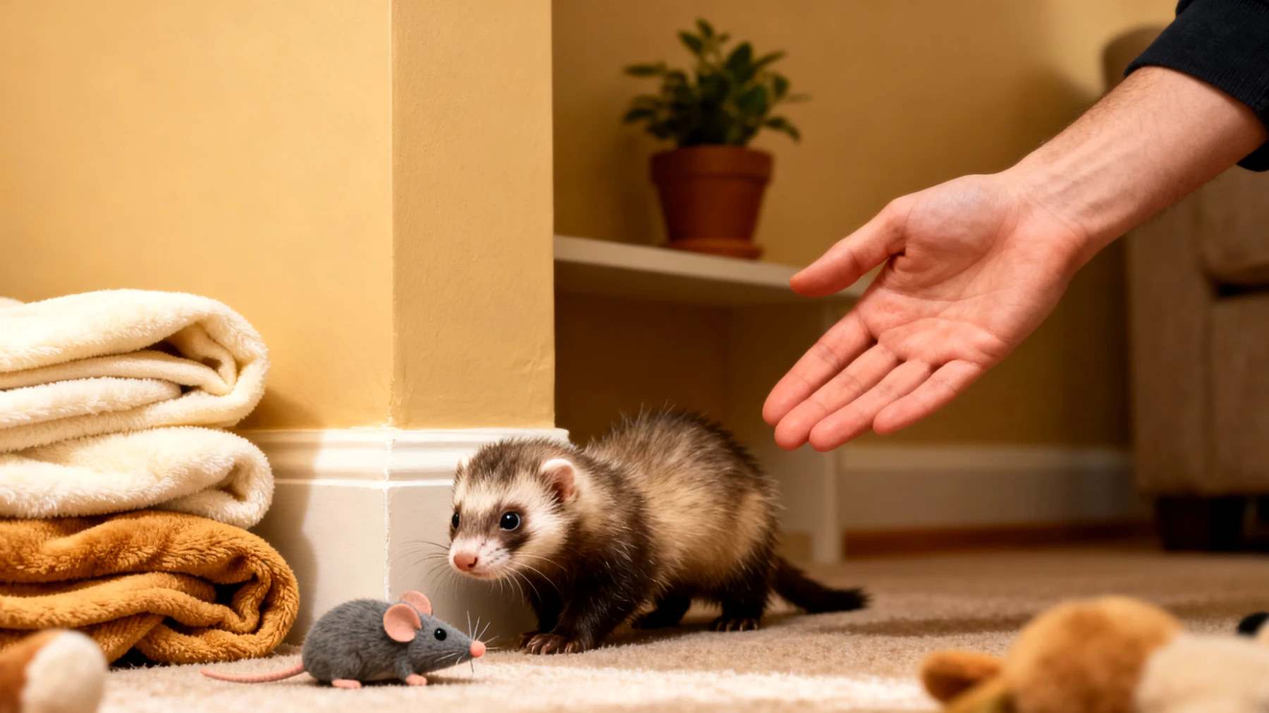 Come facilitare l'adozione e l'ambientamento di un cucciolo di furetto in un nuovo ambiente domestico"