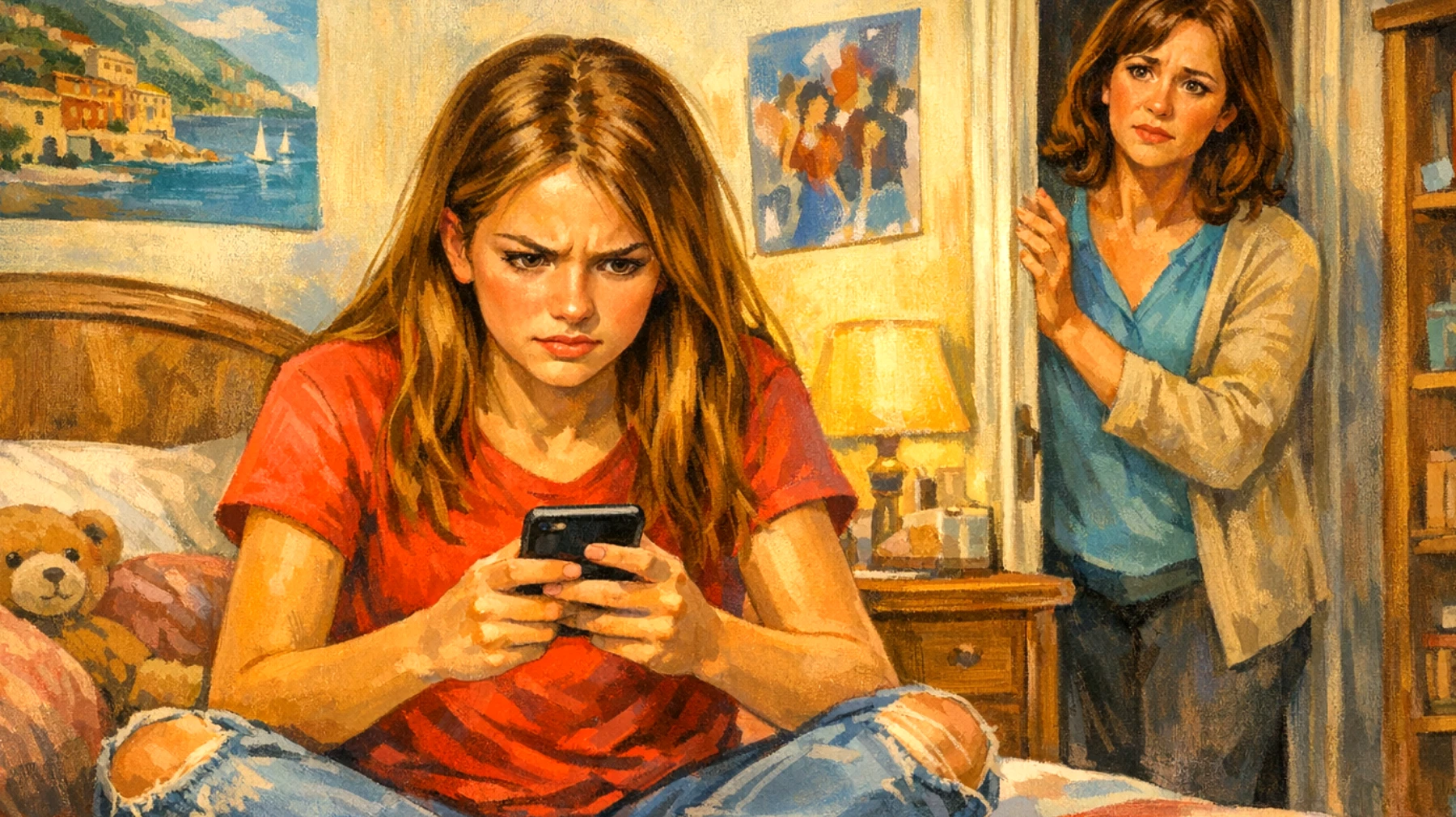 Una mamma si rende conto che sua figlia adolescente trascorre ore sui social media, condividendo foto inappropriate, interagendo con sconosciuti e mostrando comportamenti a rischio online. Nonostante i tentativi di dialogo, l'adolescente si chiude, minimizza i pericoli e accusa la madre di invadere la sua privacy, creando un clima di tensione e sfiducia reciproca."