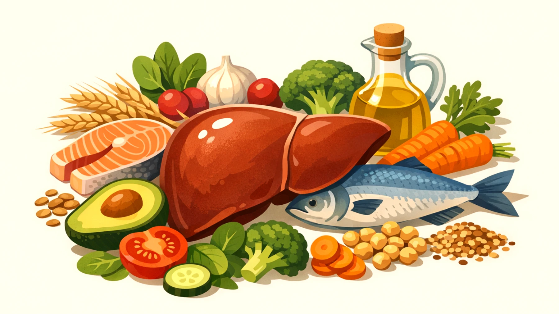 Immagine illustrativa: Steatosi non alcolica e alimentazione: come usare il cibo giusto per favorire la digestione e supportare il fegato