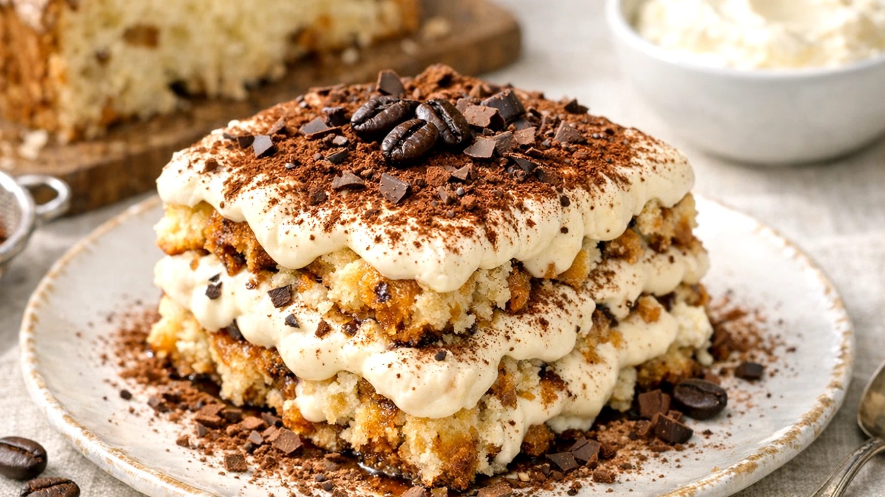 Tiramisu di colomba avanzata con crema al mascarpone"