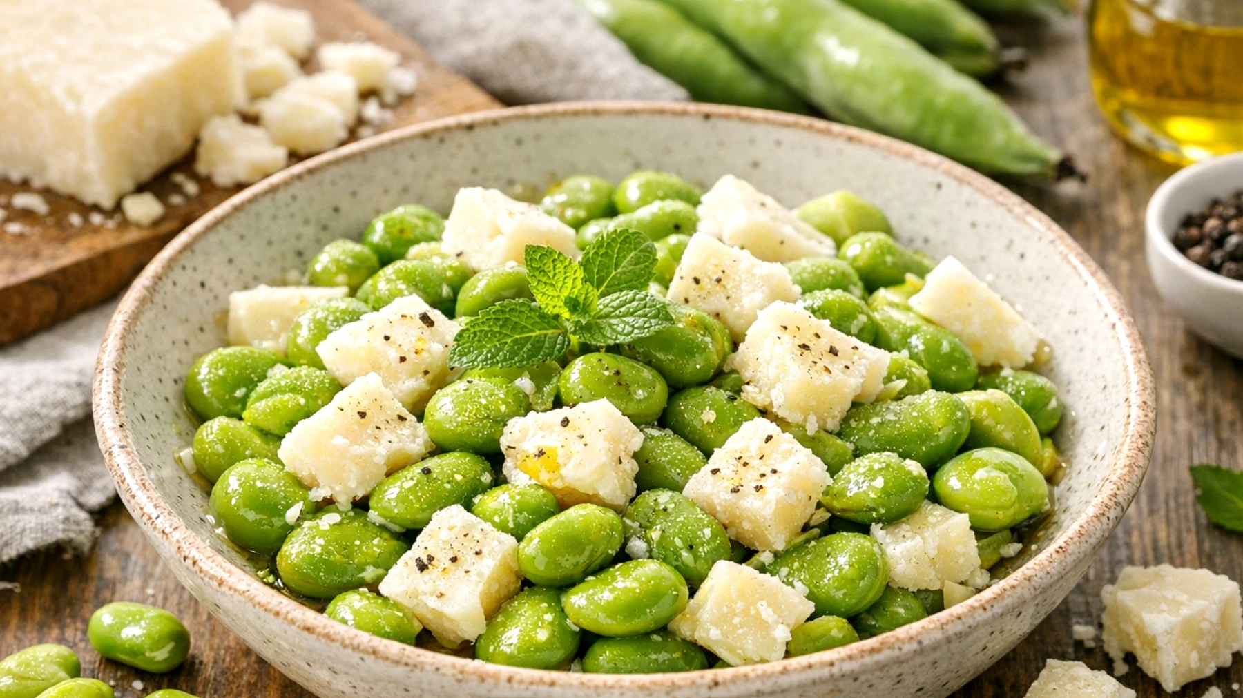 Fave e pecorino romano: il contorno di primavera pronto in 5 minuti"